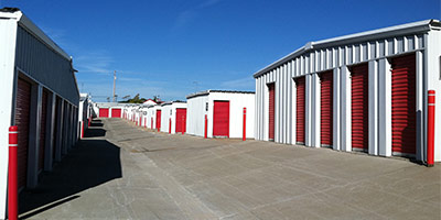Exterior of non-climate controlled storage units